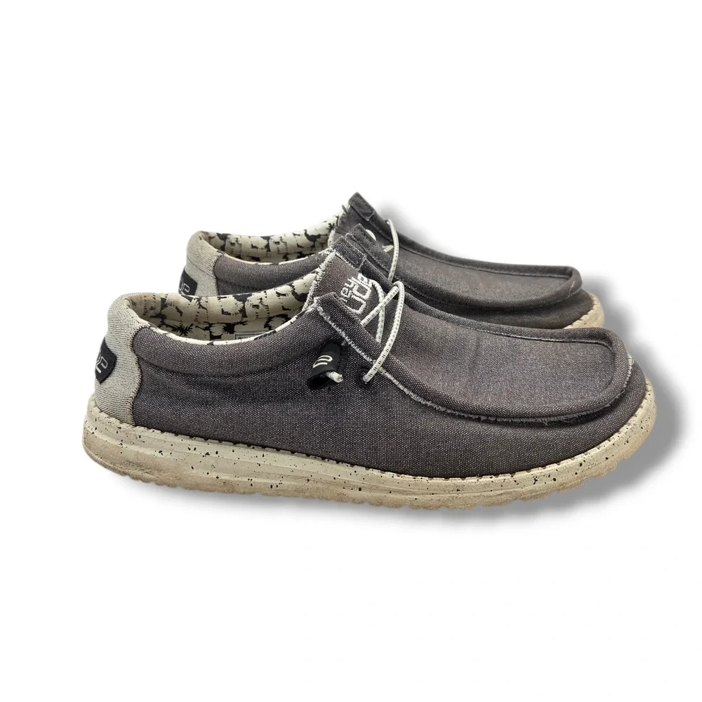 Hey Dude Wally Stretch Shoes Mens 10 Opal Black‎ Slip On